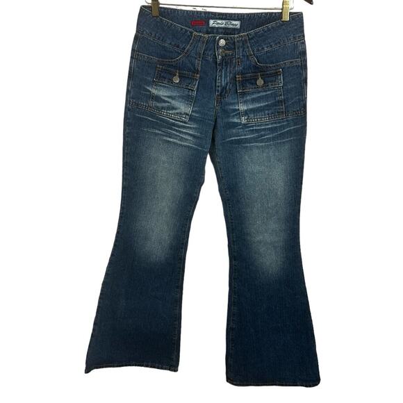 VTG 2000s Paris Blues Soulmate Denim Flare Leg Jeans Size 9 Low-Rise 32" Inseam - Picture 2 of 7